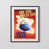 Classic Travel Poster - New York - United Airlines Travel Vintage Framed Prints Gallery Frame 16x20