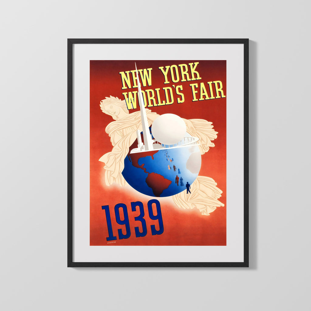 Classic Travel Poster - New York - United Airlines Travel Vintage Framed Prints Gallery Frame 16x20