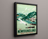 Classic Travel Poster - New Zealand - Lakeside Mountains Travel Vintage Framed Prints Floating Canvas 16x20