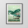 Classic Travel Poster - New Zealand - Lakeside Mountains Travel Vintage Framed Prints Gallery Frame 16x20