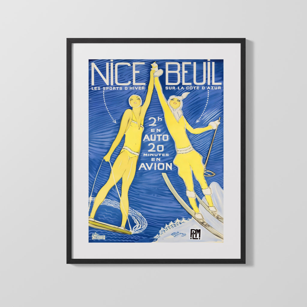 Classic Travel Poster - Nice - Flower Festival Travel Vintage Framed Prints Gallery Frame 16x20