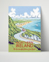 Classic Travel Poster - Northern Ireland - Antrim Coast Road Travel Vintage Framed Prints Poster 16x20