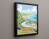 Classic Travel Poster - Northern Ireland - Antrim Coast Road Travel Vintage Framed Prints Floating Canvas 16x20
