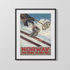 Classic Travel Poster - Norway - Home of Skiing Travel Vintage Framed Prints Gallery Frame 16x20