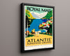 Classic Travel Poster - Norway - Royal Mail Atlantis Cruises Travel Vintage Framed Prints Floating Canvas 16x20