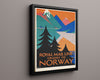 Classic Travel Poster - Norway - Royal Mail Line Travel Vintage Framed Prints Floating Canvas 16x20