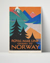 Classic Travel Poster - Norway - Royal Mail Line Travel Vintage Framed Prints Poster 16x20