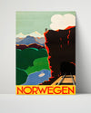 Classic Travel Poster - Norway - Scenic Railway Travel Vintage Framed Prints Poster 16x20