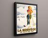 Classic Travel Poster - Norway - Ski Country Travel Vintage Framed Prints Floating Canvas 16x20