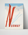 Classic Travel Poster - Norway - Ski Slopes Travel Vintage Framed Prints Poster 16x20