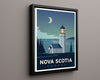 Classic Travel Poster - Nova Scotia - Lighthouse Travel Vintage Framed Prints Floating Canvas 16x20