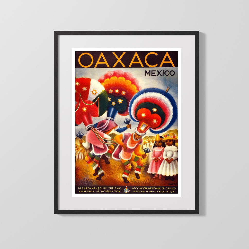 Classic Travel Poster - Oaxaca - Mexico Travel Vintage Framed Prints Gallery Frame 16x20