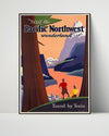 Classic Travel Poster - Pacific Northwest - Train Travel Travel Vintage Framed Prints Poster 16x20