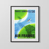 Classic Travel Poster - Paris Air France Travel Vintage Framed Prints Gallery Frame 16x20