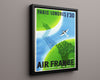 Classic Travel Poster - Paris Air France Travel Vintage Framed Prints Floating Canvas 16x20