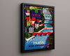 Classic Travel Poster - Paris - Air France London Route Travel Vintage Framed Prints Floating Canvas 16x20
