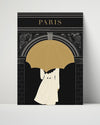 Classic Travel Poster - Paris - Air France Night View Travel Vintage Framed Prints Poster 16x20