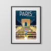 Classic Travel Poster - Paris - Arc de Triomphe Umbrella Travel Vintage Framed Prints Gallery Frame 16x20
