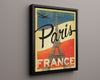 Classic Travel Poster - Paris - Cocorico Theatre Travel Vintage Framed Prints Floating Canvas 16x20