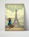 Classic Travel Poster - Paris - Champs Elysees Travel Vintage Framed Prints Poster 16x20