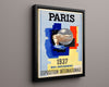 Classic Travel Poster - Paris - Eiffel Tower Travel Vintage Framed Prints Floating Canvas 16x20
