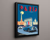Classic Travel Poster - Paris - LAmour Magicien Travel Vintage Framed Prints Floating Canvas 16x20