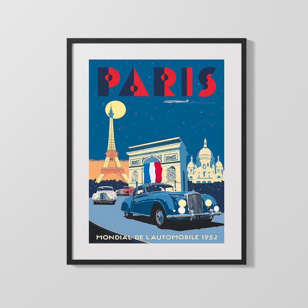Classic Travel Poster - Paris - LAmour Magicien Travel Vintage Framed Prints Gallery Frame 16x20