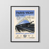 Classic Travel Poster - Paris Vichy - Bugatti Train Travel Vintage Framed Prints Gallery Frame 16x20