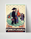 Classic Travel Poster - Pennsylvania - Red Schoolhouse Travel Vintage Framed Prints Poster 16x20
