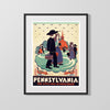 Classic Travel Poster - Pennsylvania - Red Schoolhouse Travel Vintage Framed Prints Gallery Frame 16x20