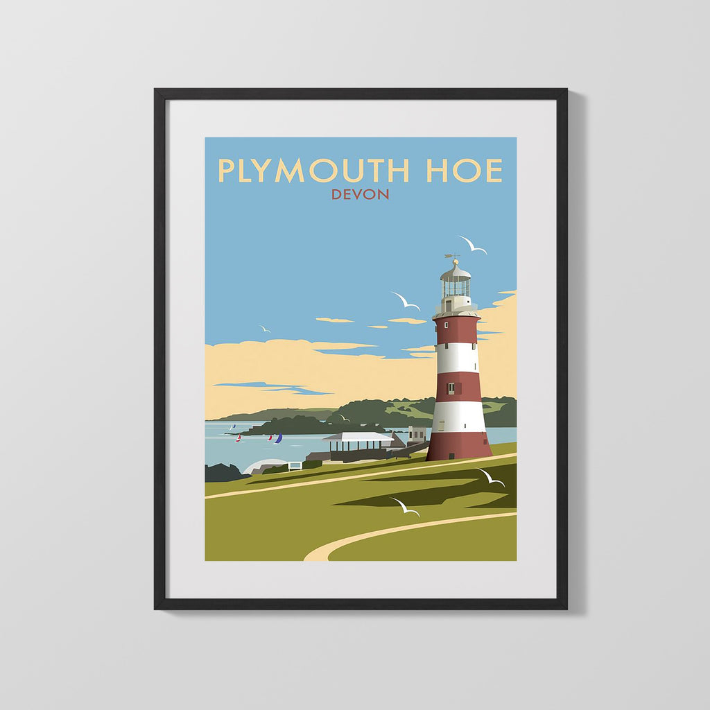 Classic Travel Poster - Plymouth - Devon Travel Vintage Framed Prints Gallery Frame 16x20