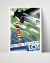 Classic Travel Poster - Poland - LOT Airlines Travel Vintage Framed Prints Poster 16x20