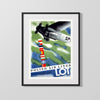 Classic Travel Poster - Poland - LOT Airlines Travel Vintage Framed Prints Gallery Frame 16x20