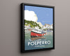 Classic Travel Poster - Polperro - Cornwall Travel Vintage Framed Prints Floating Canvas 16x20