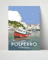 Classic Travel Poster - Polperro - Cornwall Travel Vintage Framed Prints Poster 16x20