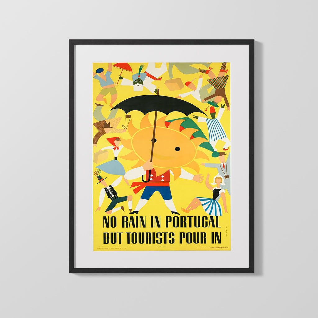 Classic Travel Poster - Portugal - Sunny Holidays Travel Vintage Framed Prints Gallery Frame 16x20