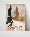 Classic Travel Poster - Prague - Winter Neige dArt Travel Vintage Framed Prints Poster 16x20