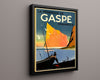Classic Travel Poster - Quebec - Gaspe Peninsula Travel Vintage Framed Prints Floating Canvas 16x20
