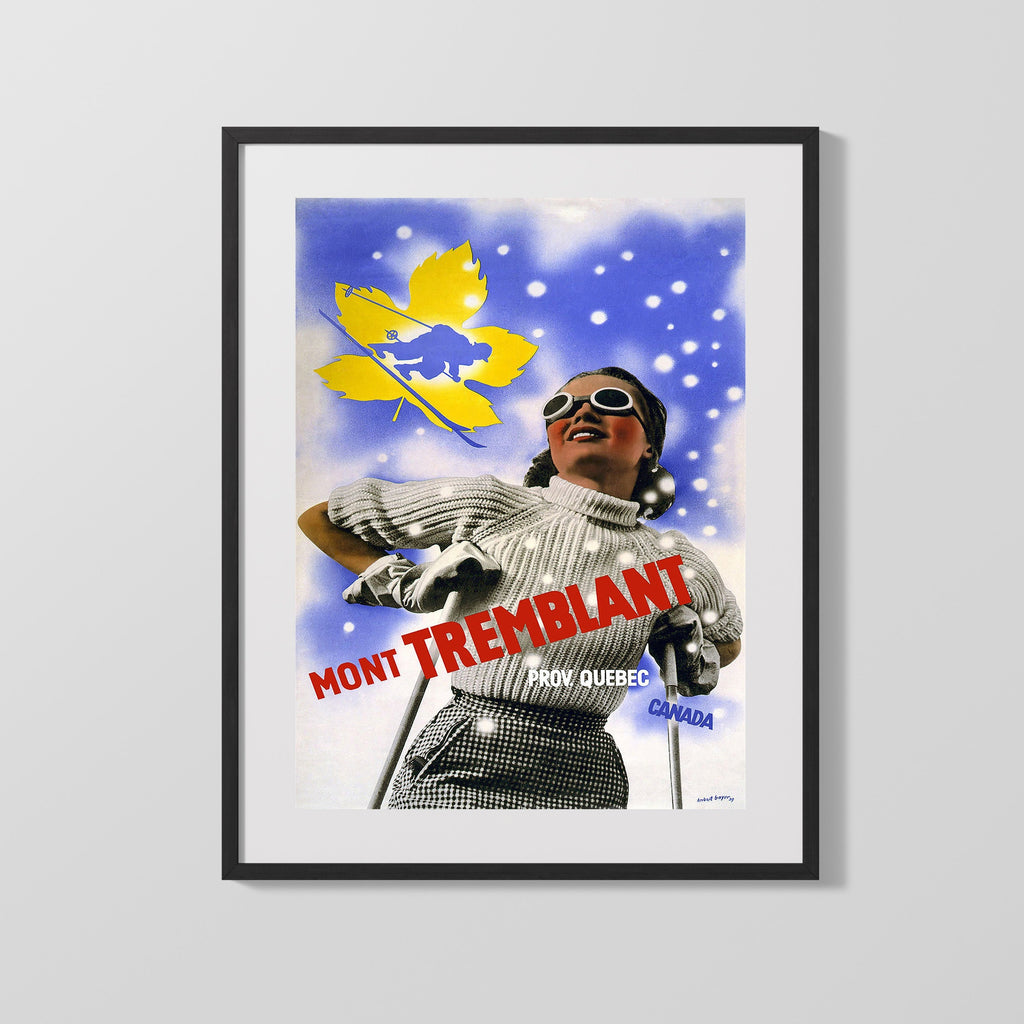 Classic Travel Poster - Quebec - Mont Tremblant Travel Vintage Framed Prints Gallery Frame 16x20