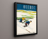 Classic Travel Poster - Quebec - Ski Tourism Travel Vintage Framed Prints Floating Canvas 16x20