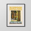 Classic Travel Poster - Redwood - Southern Pacific Travel Vintage Framed Prints Gallery Frame 16x20