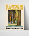 Classic Travel Poster - Redwood - Southern Pacific Travel Vintage Framed Prints Poster 16x20