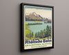 Classic Travel Poster - Rhatische Bahn - Switzerland Travel Vintage Framed Prints Floating Canvas 16x20
