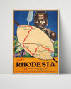 Classic Travel Poster - Rhodesia - Travel Map Travel Vintage Framed Prints Poster 16x20