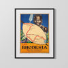 Classic Travel Poster - Rhodesia - Travel Map Travel Vintage Framed Prints Gallery Frame 16x20