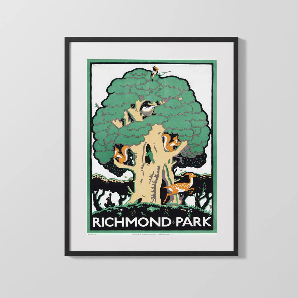 Classic Travel Poster - Richmond - Park Travel Vintage Framed Prints Gallery Frame 16x20