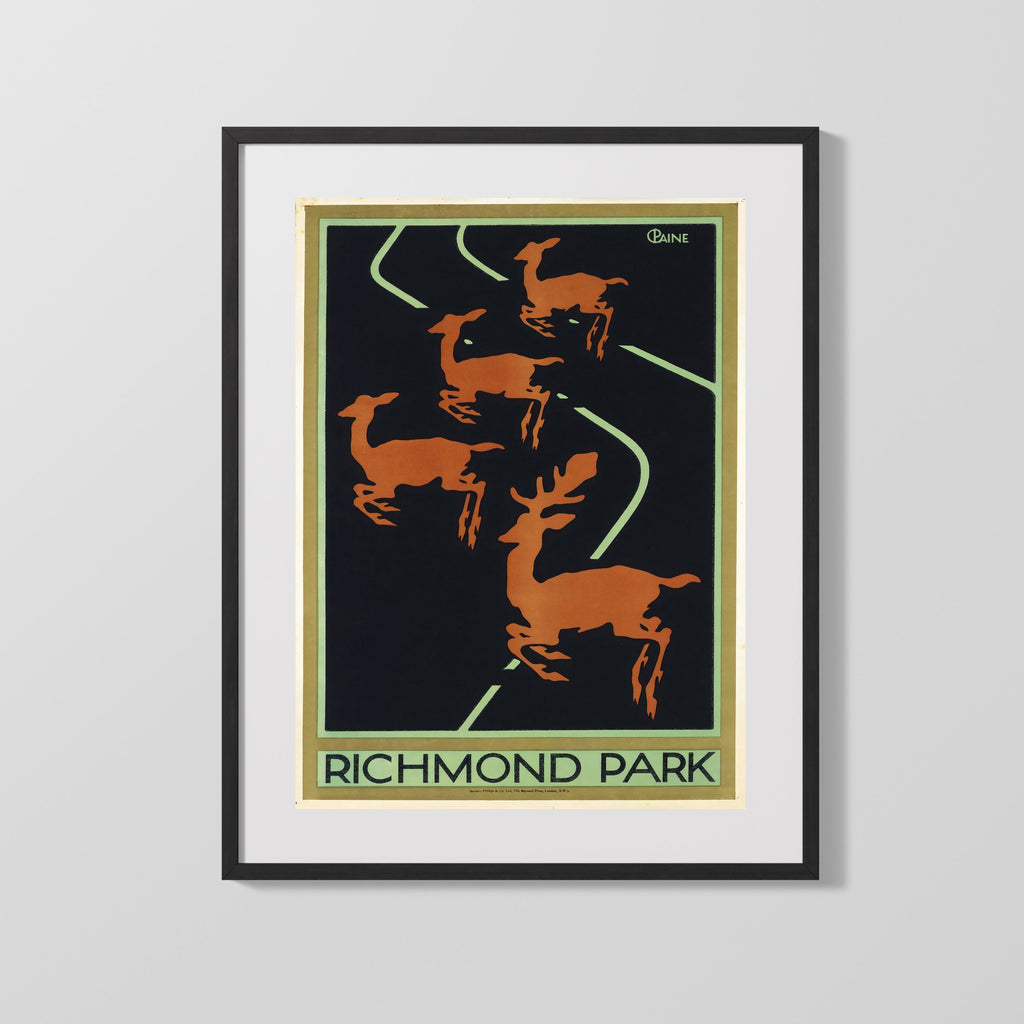 Classic Travel Poster - Richmond - RichmondPark Travel Vintage Framed Prints Gallery Frame 16x20