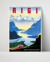 Classic Travel Poster - Rigi - Switzerland Scenic Alps Travel Vintage Framed Prints Poster 16x20