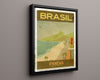 Classic Travel Poster - Rio de Janeiro - Ipanema Beach Travel Vintage Framed Prints Floating Canvas 16x20