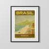 Classic Travel Poster - Rio de Janeiro - Ipanema Beach Travel Vintage Framed Prints Gallery Frame 16x20